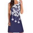 thumbnail image 1 of SMihono Robe d'Été Grande Taille pour Femmes 2023 Mode Décontractée d'Été Sans Manches Coupe Ajustée Imprimée Col Rond Robe, 1 of 5