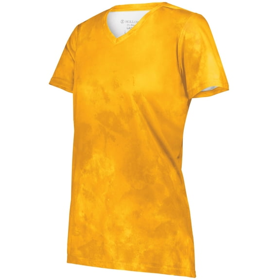HOLLOWAY LADIES STOCK COTTON-TOUCH POLY TEE, 2XL, GRAPHITE SHOCKWAVE PRINT
