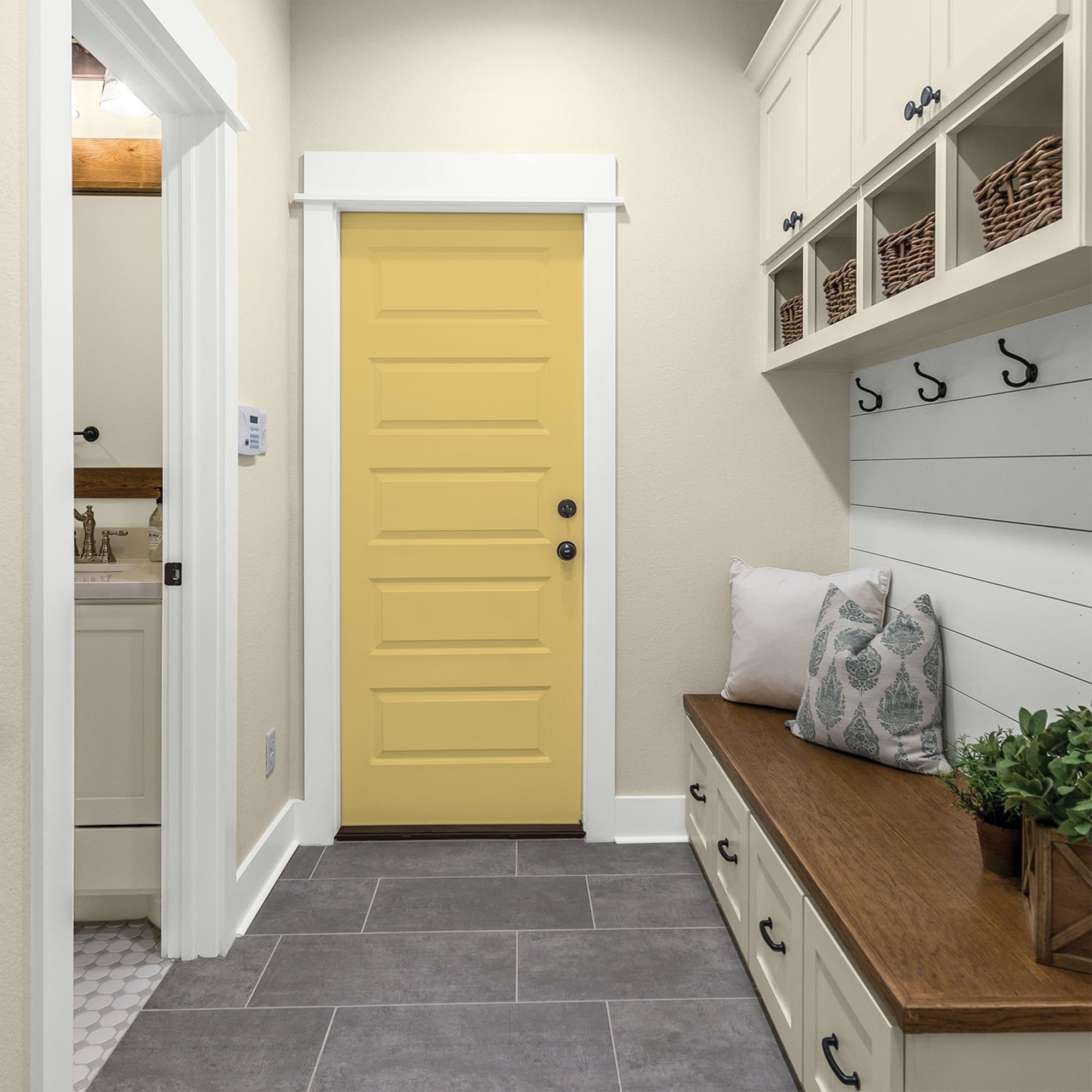 Glidden One Coat Tropical Siesta / Yellow Semi-Gloss Interior Paint with Primer, 1 Gallon