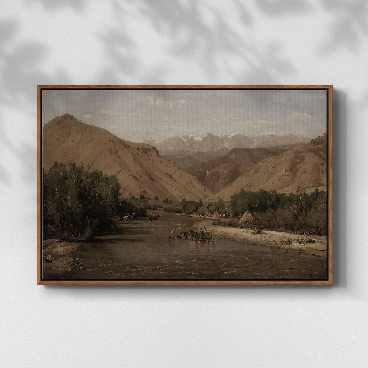 Vintage Landscape-CCXXVI By Wexford Home Framed in Walnut Wood Gallery Wrapped Canvas 25 in. x 37 in.