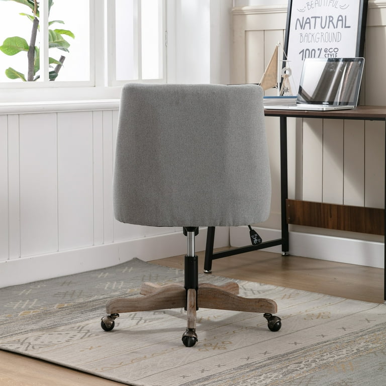 Linen Fabric Swivel Shell Chair Elegant Modern Swivel Desk Chair