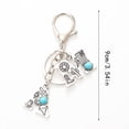 thumbnail image 5 of Xinyolin Vintage Keychain Letter Pendant Ethnic Style Stainless Lobster Clip Pattern Curved Shoulder Bag Decoration Pendant Car Keys Organizer, 5 of 7
