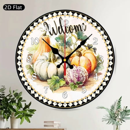 Vintage Blue Truck Sunflower Farmhouse Country Rustic Americana Round Wall Clock