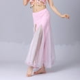 thumbnail image 6 of MOJOGO Women's Belly Dance Skirt High Waiste Sequin Mesh Maxi Skirt Carnival Festival Dress Side Split Performance Skirts Pink Free Size, 6 of 6
