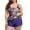 Blue-3, variant on Women's Plus Size Swimsuit Tropical Print Rash Guard Shorts One Piece Swimsuits Floral Swimwear