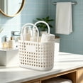 thumbnail image 6 of Miwamany Imitation Rattan Bathing Basket, Plastic Hand Held Washing Storage Bin, Hollow Drainage Tote for Bathroom Dirty Clothes Laundry Organization, 6 of 9