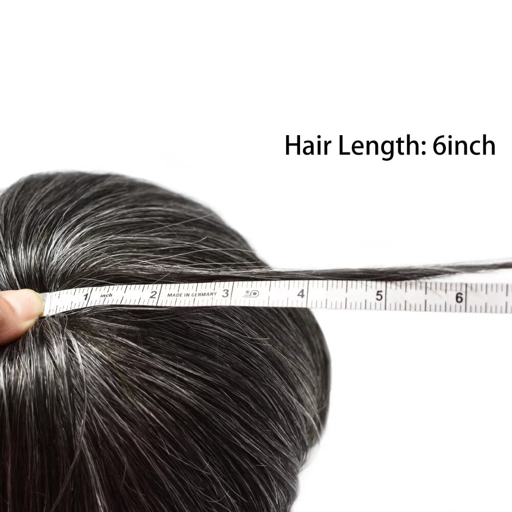 Mens Hairpiece LYRICAL HAIR Human Hair Replacement System Durable Thin Skin PU Injected Toupee Hair Wigs for Men