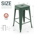 thumbnail image 2 of Stackable Bar Stools Set of 4, 24 Inch Metal Counter Height Stools for Indoor Outdoor Kitchen Patio Classroom Garden, Industrial Barstools (Dark Green), 2 of 8
