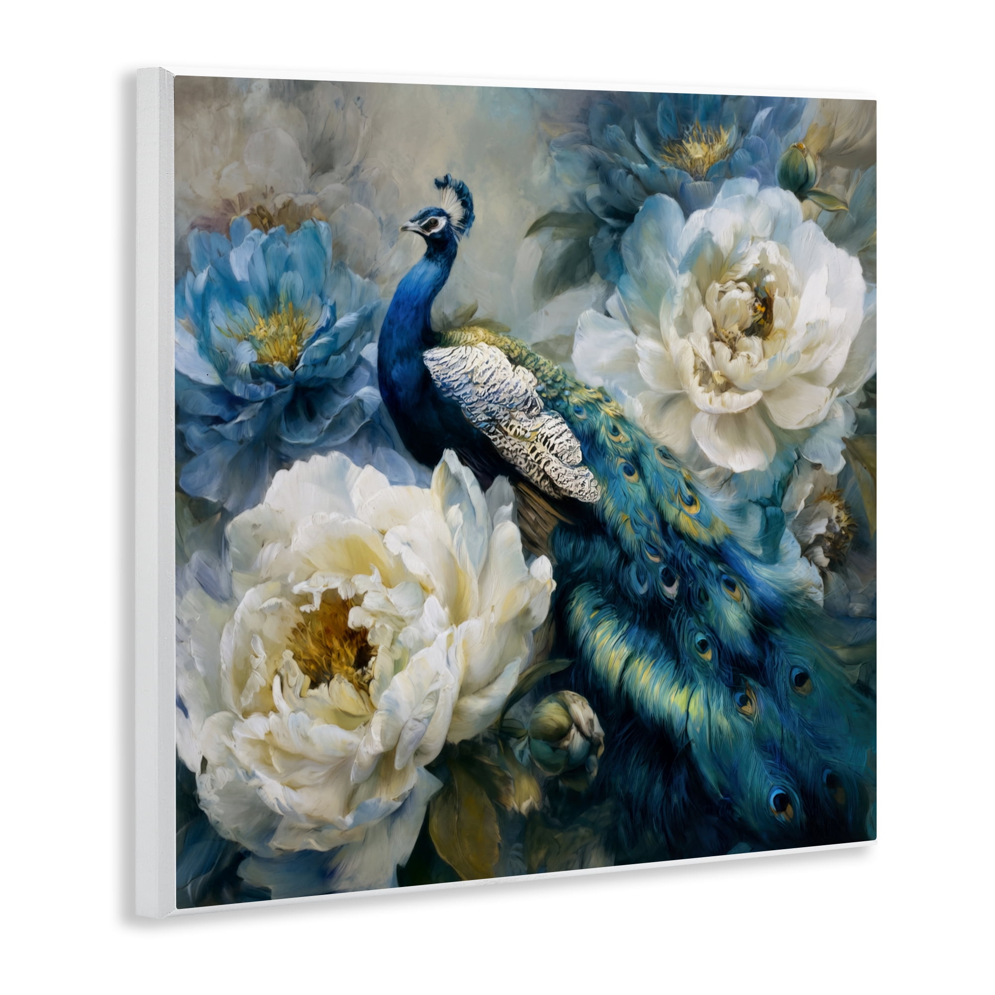 Stupell Industries Pretty Peacock with Roses Wall Plaque Art, design by Tina LeCour