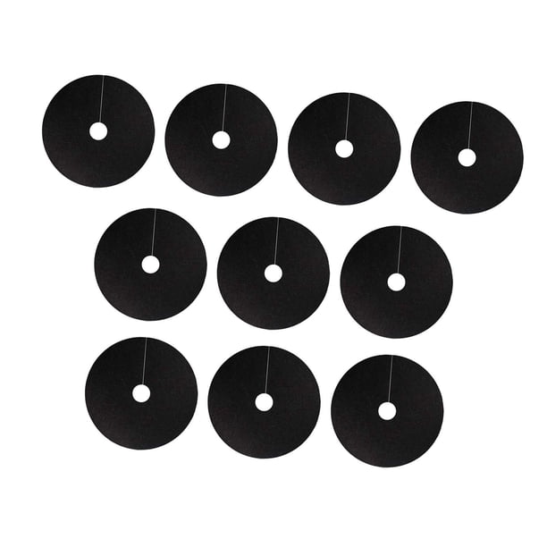 10 anillos de mantillo para árboles, protectores de árboles transpirables y engrosados con orificios para evitar Negro