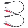 thumbnail image 1 of 2 Piezas 3.5mm Hembra Estereo A 2 RCA Macho AV Cable de Audio Aux Adaptador de Alambre, 1 of 5