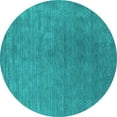 thumbnail image 1 of Ahgly Company Machine Washable Indoor Round Abstract Turquoise Blue Contemporary Area Rugs, 7' Round, 1 of 4