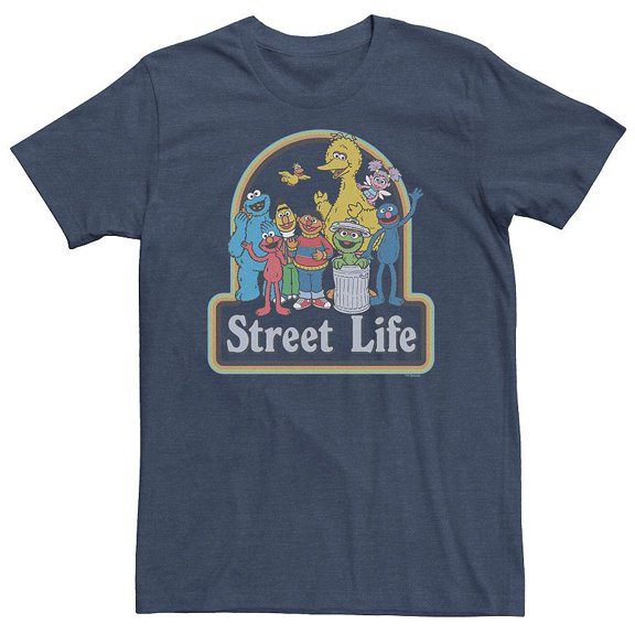 Men's Sesame Street Street Life Elmo And Friends Group Shot Tee
