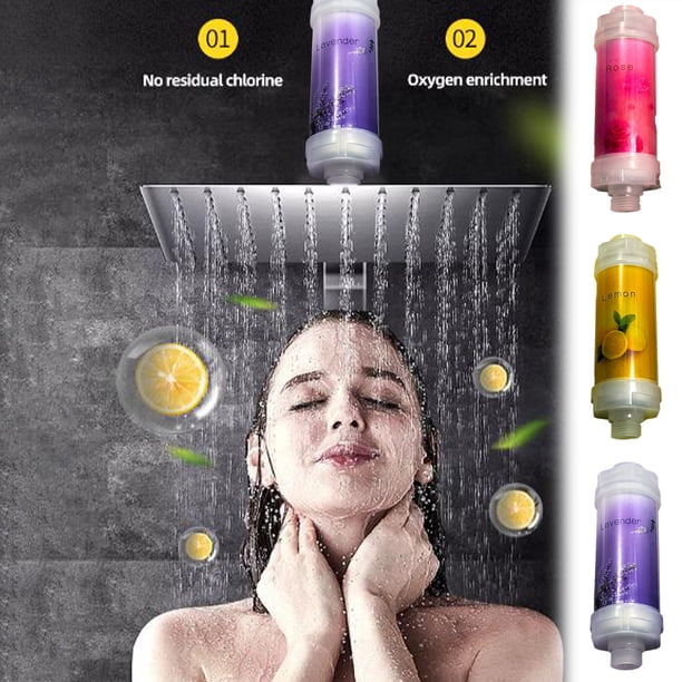 Filtro de Ducha, Purificador de Agua Multietapa, Hidratante Vitamina C, Compatibilidad Universal, Uso Doméstico, Apto para Agua Fría y Caliente, Tamaño 14,5 X 4,5 Cm
