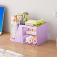 thumbnail image 4 of Organizador de escritorio Marbrasse con 2 cajones que giran 360°, color morado, 4 of 7