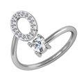 thumbnail image 4 of Guardurnaity Anillo abierto con letra mayúscula, anillos de compromiso ajustables para mujer, joyería ornamental para viajar, compras, regalos de Navidad O Type1 NO1 Guardurnaity CBP132355, 4 of 5