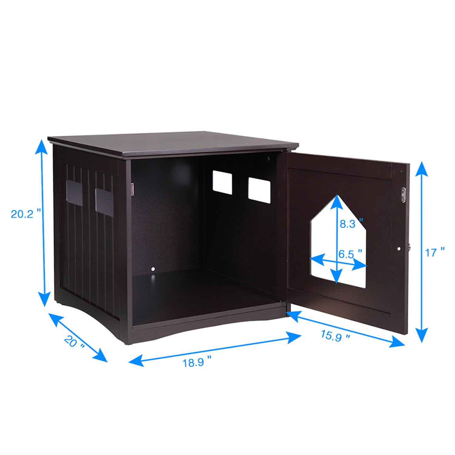 Pefilos 20" Decorative Cat House & Side Table Cat Home Indoor Pet Crate Litter Box Enclosure, Brown Pefilos 20" Decorative Cat House & Side Table Cat Home Indoor Pet Crate Litter Box Enclosure, Brown