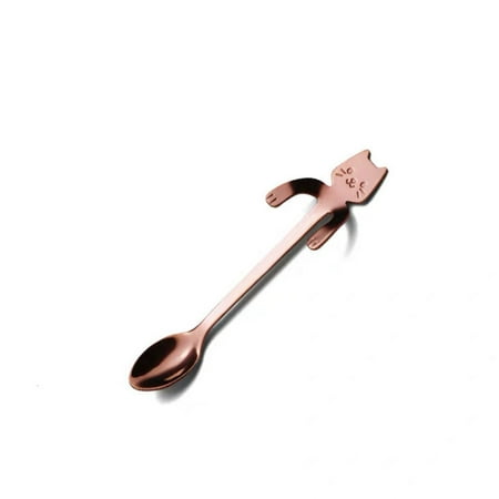 

hoksml 1 Piece Cute Cat Spoon Long Handle Spoons Flatware Drinking Tools Kitchen Gadget Festival Clearance Gifts