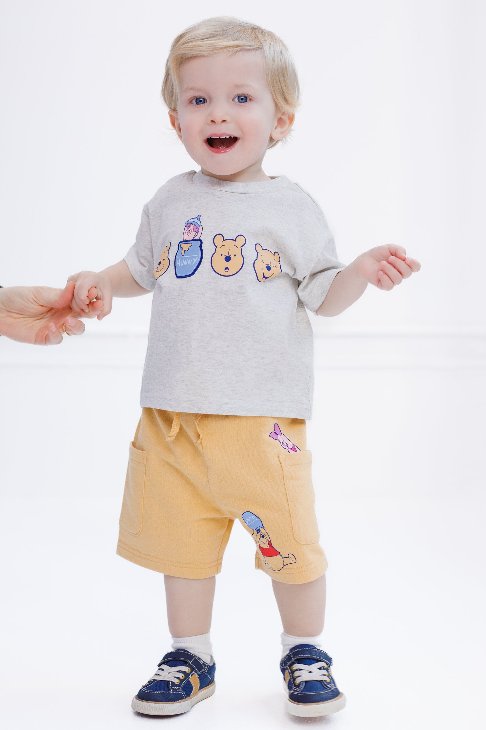 Disney Winnie the Pooh Piglet T-Shirt and French Terry Shorts Outfit Set Newborn to Little Kid