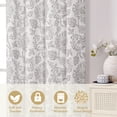 thumbnail image 5 of OVZME Farmhouse Floral Print Extra Long Curtain Pairs 120 Inches Long, Light Filtering Faux Linen Drapes for Large Windows Living Room Bedroom, Each 50Wx120L, 10FT, Grey, 5 of 9
