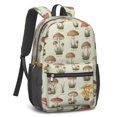 thumbnail image 2 of Mushroom and Species Beige Pattern 17" Waterproof Oxford School Backpacks for Teens, S-Shape Padded Straps, for School, Travel, Hiking, Camping, 2 of 5