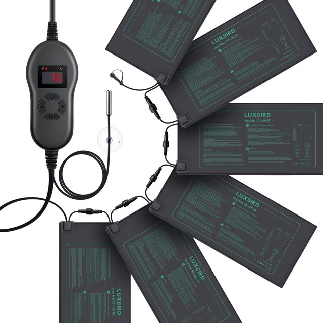 Tapetes calefactores para plántulas Luxbird, 6 unidades, 25 x 53 cm, 30 W, 230 V