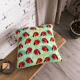 thumbnail image 5 of KLL Red Ladybugs And Leaf Decorative Throw Pillow Covers Velvet Soft for Couch Sofa Bedroom Living Room Outdoor (No pillow core)- 20"x20", 5 of 5