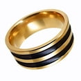 thumbnail image 4 of Compromiso de boda del de banda de de de los hombres del oro del acero inoxidable de la anchura de 8m m Sunnimix Anillo de los hombres, 4 of 5