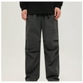 thumbnail image 5 of WREESH Men's Cargo Pants Wide Leg Sweatpants Outdoor Pants Straight-Leg Paratrooper Pants Casual Sports Pants Flat-Cut Pants Gray, 5 of 5