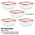 thumbnail image 2 of Set de recipientes Pyrex Freshlock para almacenamiento de alimentos, 4 tazas (paquete de 5), 2 of 5