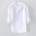 thumbnail image 2 of Button Down Shirts for Men Short Sleeve Solid Holiday Cardigan White Fall Clothes for Men size XL, 2 of 7