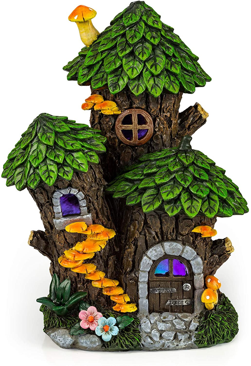 Fairy Garden Fun SOLAR Lighted Snail Shell Fairy House with Gnome Frog 004 NEW 