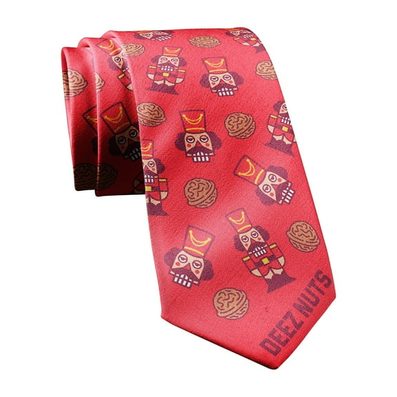 Deez Nuts Necktie Christmas Funny Neckties for Men Nutcracker Tie Novelty Ties for Men