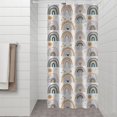 thumbnail image 2 of White Boho Bohemia Rainbows Suns Clouds Pattern Shower Curtain 36"x72" ,Bathroom Decorative Shower Curtains Set with 12 Hooks,Modern Waterproof Washable Shower Curtain, 2 of 6