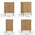 thumbnail image 3 of Bingirl Storage Cabinet 4-Drawer Vertical Chest MDF + Iron Soft Frame with Vertical Lines Wild Oak Color Bedroom Storage Solution, 3 of 7