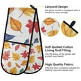thumbnail image 2 of Yayeee Double Oven Mitt Kitchen Heat Resistant Baking 35" x7" Quilted Glove, Blue Leaves, 2 of 6