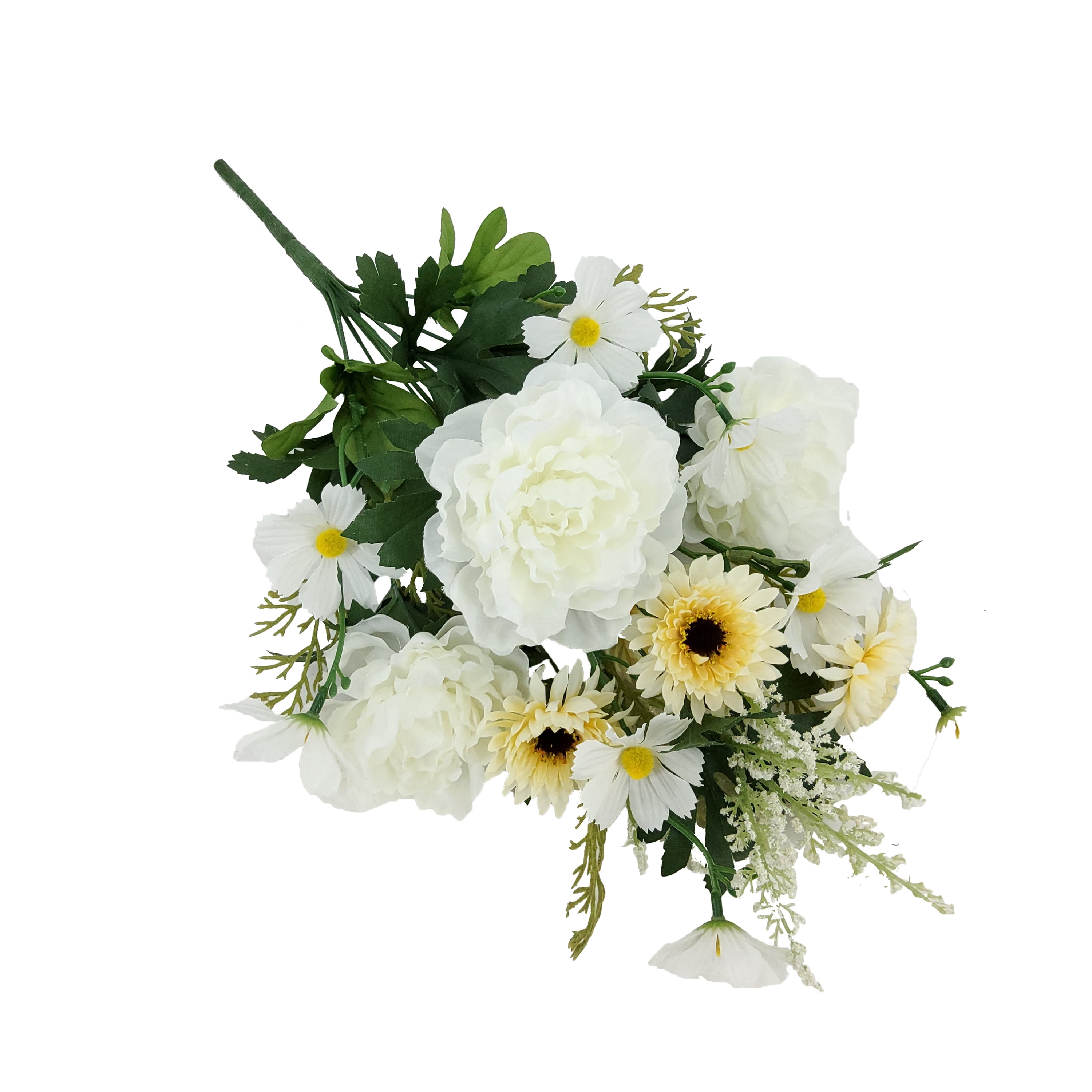 Mainstays 21''H Indoor Artificial Peony Mixed Bouquet, Yellow Color.