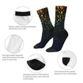 thumbnail image 3 of Fuzoiu Luxury golden sparkle Print Athletic Crew Socks for Men & Women,Casual Crew Socks,Above Ankle Crew Socks for Business, Casual, 3 of 6