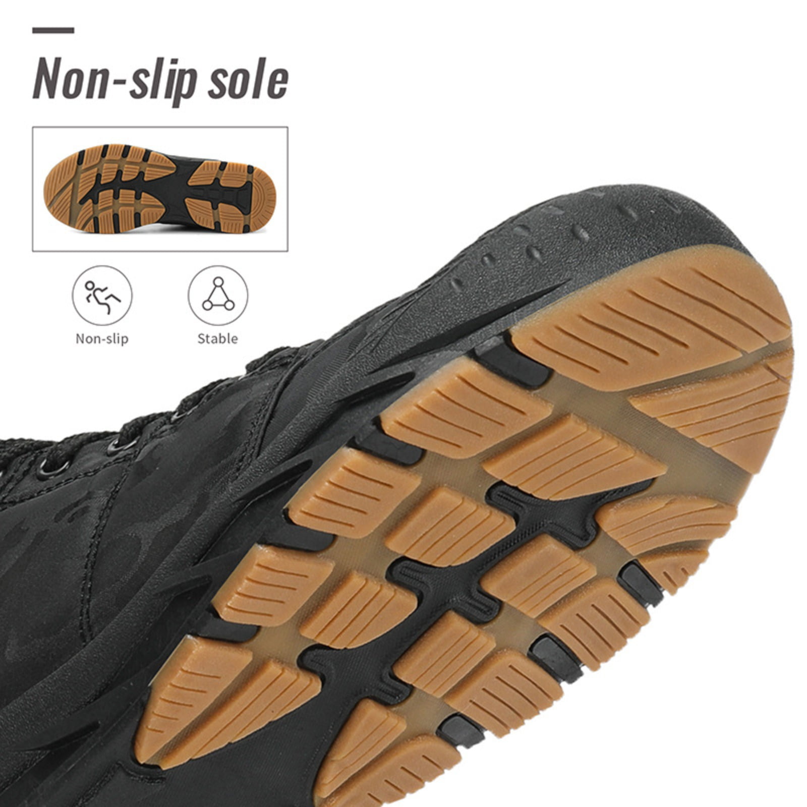 Men’s Insulated Outdoor Hiking Snow Boots, Fleece-Lined Warm Camouflage Winter Shoes with Protective Closed Toe, Non-Slip Waterproof Cold-Weather Boots for Outdoor Trekking