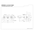 thumbnail image 2 of Kingston Brass KS3023AX Restoration Two-Handle Wall Mount Roman Tub Faucet, Antique Brass, 2 of 4