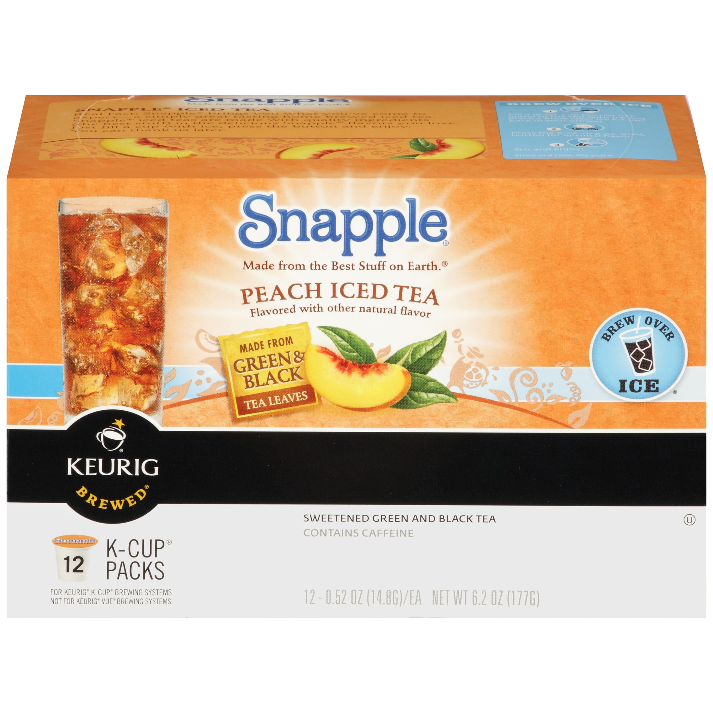 Snapple Peach Iced Tea K Cups, 12 CT (Pack of 6)