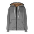thumbnail image 4 of Zpanxa Women's Winter Jacket Fleece Lined Hooded Long Sleeve Zip Front Warm Coat with Pockets for Cold Weather Outdoor Activities Gray 3XL, 4 of 7