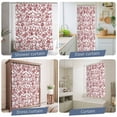 thumbnail image 5 of Red Boho Flower Waterproof Shower Curtain, Extra Large 72"x96" Washable Polyester Fabric Shower Curtains for Bathroom, Vintage Paisley Farmhouse Pattern Decorative Bathtub Curtain Sets with Hooks, 5 of 9