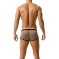 thumbnail image 5 of khonts,Men's Sexy Boxer Briefs Low Rise Metallic Underwear Pouch Trunks Breathable Mesh Underpants Coffee M, 5 of 5