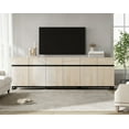 thumbnail image 2 of WAMPAT 94.5" TV Stand with Doors,Modern TV Stand for TVs up to 110 Inch,3 Packs Wood Entertainment Center with Adjustable Shelves & Metal Base., 2 of 9