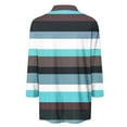 thumbnail image 5 of CLOISE Shirts for Women Fall Cute Striped Blouses Lapel V Neck 3/4 Sleeve Tees Tunic Colorblock Basic Tops Elegant Clothes Light Blue XL, 5 of 5