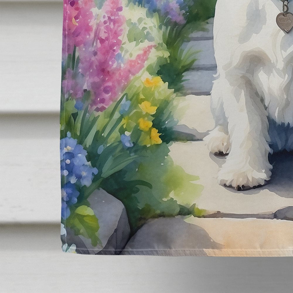 Westie Spring Path House Flag 28 in x 40 in