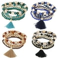 thumbnail image 6 of 4 Colors Women/Men Bracelets, Bohemian Retro Multilayer Tassel Pendant Bracelets for Daily Wear Gifts, 6 of 8