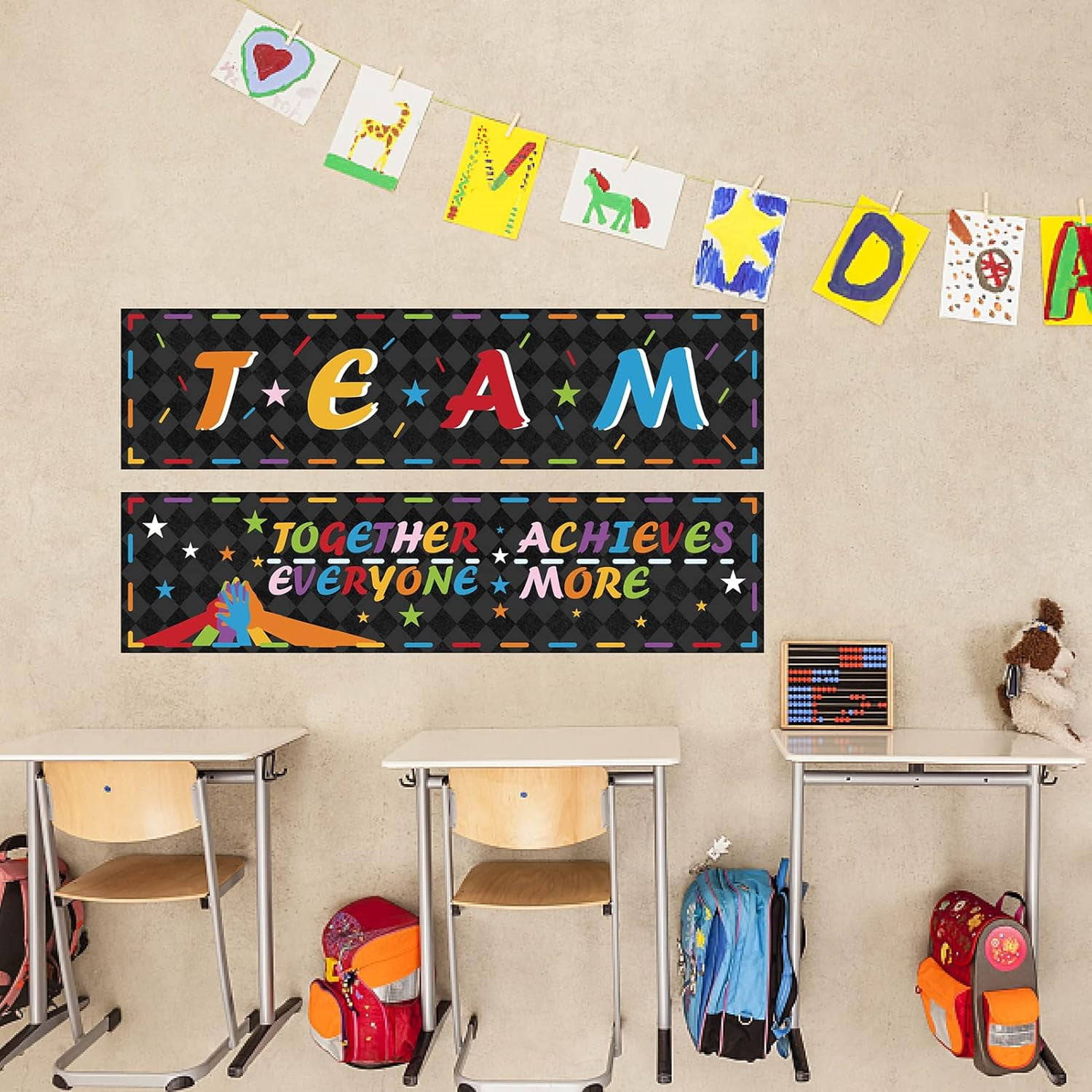 2Pcs Classroom Banner Team Motivational Posters Welcome Back To School  Teacher Appreciation Adhesive Classroom Decorations Sets for Wall  Decoration Elementary Middle High School 39 x 10Inch - Walmart.com, image size:1500x1500