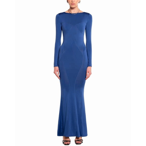 OW womens  Sierra Covered Maxi Dress, m, Blue